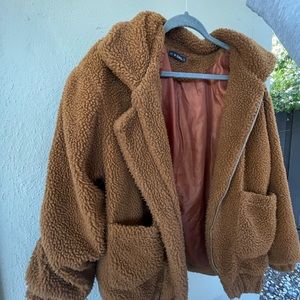 ZAFUL teddy bear oversized jacket